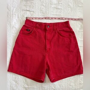 Vintage Lee High Waist Red Denim Mom Shorts